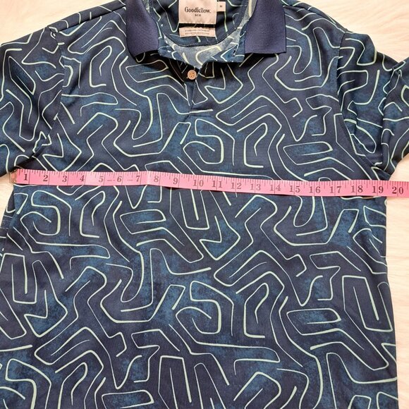 Goodfellow Geometric Print Polo T Shirt Men Size Medium - Picture 7 of 8